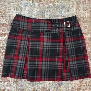 Black & Red Plaid Skirt